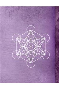 Metatron's Cube Lavender Dreaminess 8.5 x 11 150 Pages Dot Grid Journal Notebook