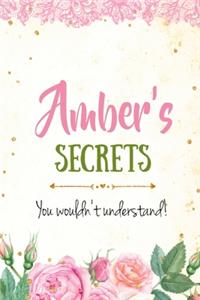 Amber's Secrets personalized name notebook for girls and women