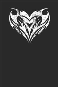 Awesome Distressed Tribal Heart 120 Page Notebook Lined Journal