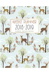 Weekly Planner 2018 - 2019, 16 Month Sept 2018 - Dec 2019