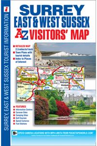Surrey, East & West Sussex A-Z Visitors' Map