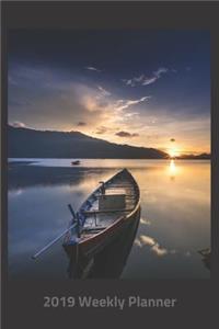 Plan on It 2019 Weekly Calendar Planner - Fishing Boat at the End of the Day