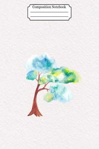 Composition Notebook Watercolor Tree Design Vol 27