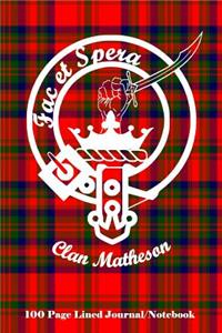 Clan Matheson 100 Page Lined Journal/Notebook
