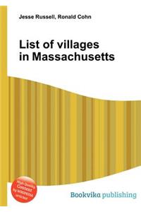 List of Villages in Massachusetts