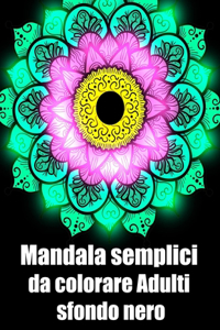 Mandala semplici da colorare adulti sfondo nero