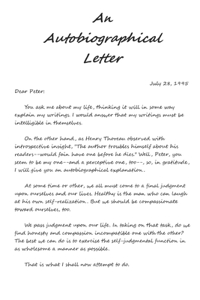 Autobiographical Letter