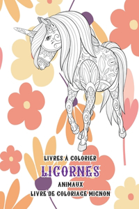 Livres à colorier - Livre de coloriage mignon - Animaux - Licornes