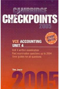 Cambridge Checkpoints Vce Accounting Unit 4 2005