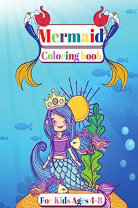 Mermaid Coloring Book For Kids Ages 4-8