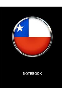 Notebook. Chile Flag Cover. Composition Notebook. College Ruled. 8.5 x 11. 120 Pages.
