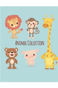 Cute Animal Colletion - Blank Lined Notebook