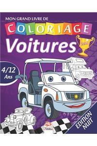 Mon grand livre de coloriage - Voitures - 2 en1 - Edition nuit