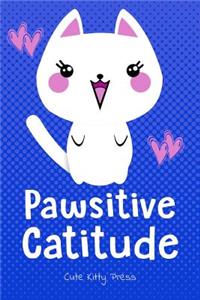 Funny Cat Lover Journal Pawsitive Catitude