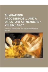 Summarized Proceedings and a Directory of Members (Volume 56-57)
