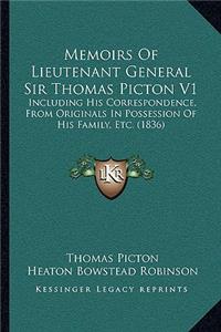 Memoirs Of Lieutenant General Sir Thomas Picton V1