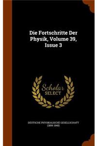 Die Fortschritte Der Physik, Volume 39, Issue 3