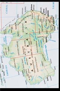 Map of Australia Journal: 150 Page Lined Notebook/Diary