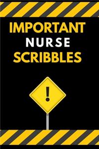 Important Nurse Scribbles Notebook / Journal 6x9 Ruled Lined 120 Pages
