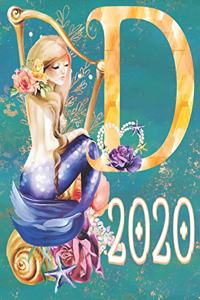 2020 Weekly Planner - Monogram Mermaid Initial 