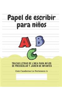 Papel de escribir para niños