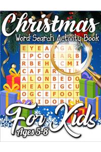 Christmas Word Search Activity Book for Kids Ages 5-8