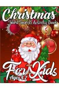 Christmas Word Search Activity Book for Kids Ages 4-7