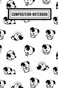 Puppy Unruled Composition Notebook