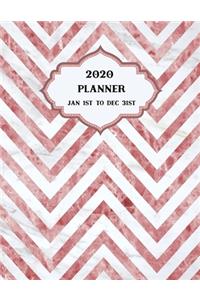 2020 Planner Weekly and Monthly Marble Pink Chevron