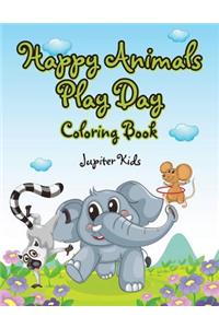 Happy Animals Play Day Coloring Book