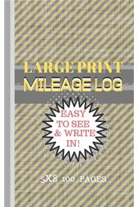 Mileage Log Large Print