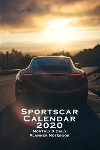 Sportscar Calendar 2020 Monthly & Daily Planner Notebook Organizer