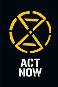 Extinction Rebellion Journal - Act Now Graffiti Stencil XR Badge Logo