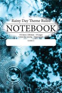 Rainy Day Theme Ruled Notebook