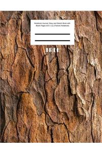 Tree Notebook Journal, Diary and Sketch Book with Blank Pages (8.5 x 11) (Texture Notebook)