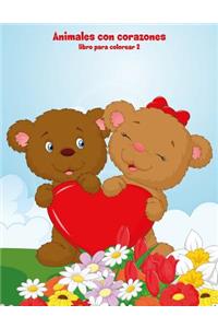 Animales con corazones libro para colorear 2