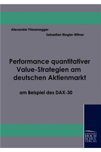 Performance quantitativer Value-Strategien am deutschen Aktienmarkt am Beispiel des DAX-30