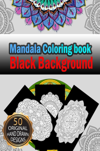 MANDALA Coloring Book Black Background