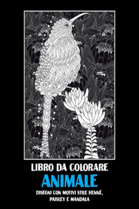 Animale - Libro da colorare - Disegni con motivi stile henné, paisley e mandala