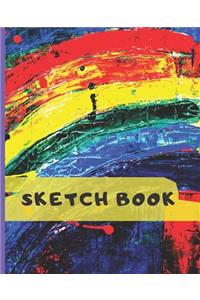 Sketch Book Rainbow Splatter Paint Blank Journal for Sketching Coloring or Writing