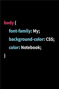 Coding Notebook CSS DevOps Lined Gift For Front End Coder