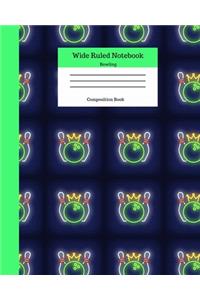 Wide Ruled Notebook Bowling Composition Book