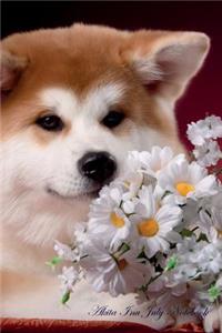 Akita Inu July Notebook Akita Inu Record, Log, Diary, Special Memories, to Do List, Academic Notepad, Scrapbook & More