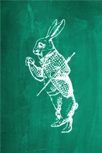 Alice in Wonderland Chalkboard Journal - White Rabbit (Green)