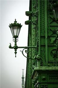 Emerald Green Bridge and Ornate Street Lamp in Budapest Hungary Journal
