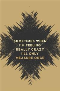 Sometimes When I'm Feeling Really Crazy I'll Only Measure Once