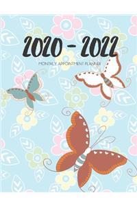 2020-2022 Three 3 Year Planner Butterflies Monthly Calendar Gratitude Agenda Schedule Organizer