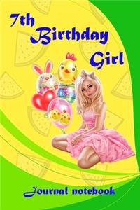 7th Birthday girl journal notebook