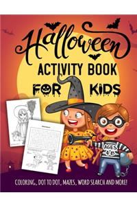 Halloween Activity Book for Kids Ages 4-8