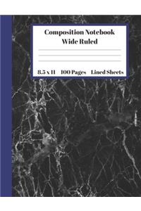 Composition Notebook Wide Ruled Lined Sheets